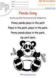 letter-p-song-worksheet